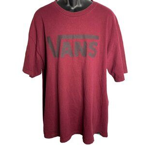 Vans Shoes Crewneck Graphic T Shirt XL Maroon Red Short Sleeves Skateboard
